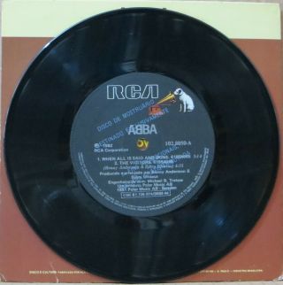 ABBA 1982 “When All Is Said And Done/One Of Us” PROMO EDITION PS 7” EP 45 BRAZIL 3