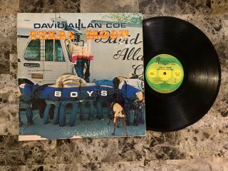 David Allan Coe Texas Moon Rare Alt Country Vinyl Lp Ex,