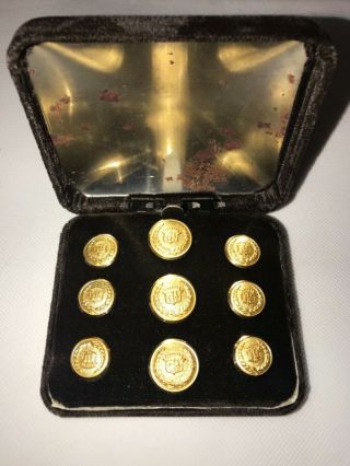 Rare Vintage Cadillac 24k Gold Plated Shank Buttons.  Dealer Award