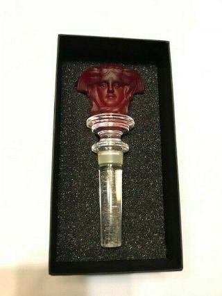 Rosenthal For Versace Red Bottle Stopper - Clear - In The Box -