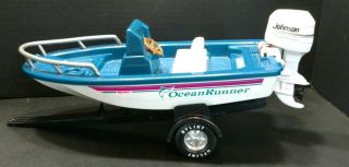 1994 Nylint Ocean Runner Boat Toy Trailer Johnson Motor