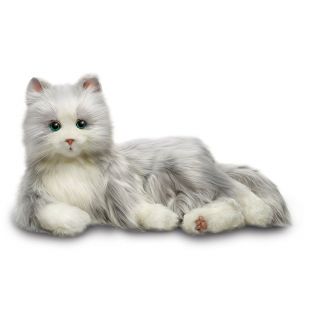 Cats Hasbros Lifelike Joy For All Companion Cat Silver/white Allergy Pet