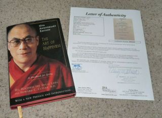 Dalai Lama Signed Autographed Art Of Happiness Book - Jsa Certified