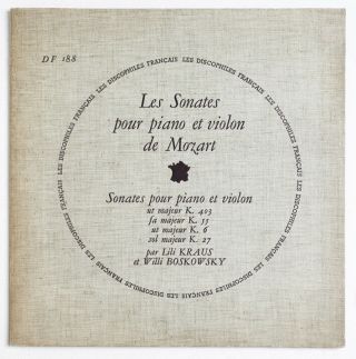 Df 188 Kraus & Boskovsky Mozart Violin Sonatas French Les Discophiles Fd Lp Ex,