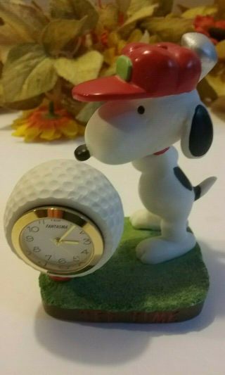 Peanuts Snoopy Golf Golfing Miniature Desk Clock By Fantasma