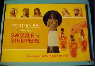 Vintage Set Of Six Keyhole Penthouse Swizzle Stripper Sticks Strippers 1970 