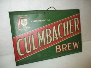 Antique Linden Brewery Inc.  Lindenhurst,  Long Island,  NY - Culmbacher Brew Sign 3