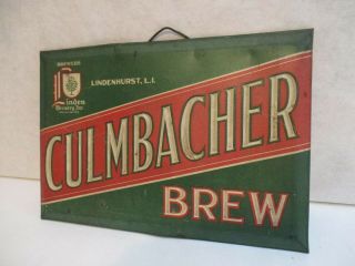 Antique Linden Brewery Inc.  Lindenhurst,  Long Island,  NY - Culmbacher Brew Sign 6
