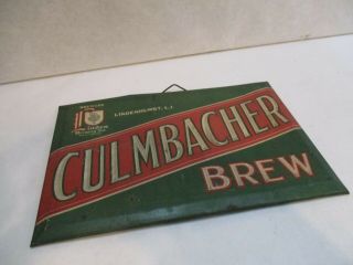 Antique Linden Brewery Inc.  Lindenhurst,  Long Island,  NY - Culmbacher Brew Sign 8