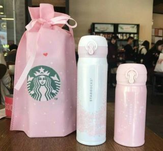 Starbucks Cherry Blossom/sakura/butterfly Stainless Thermos/tumbler/bottle 12 Oz