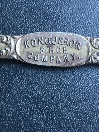 Antique Shoe Lace Button Hook KONQUEROR SHOE CO.  Market Street San Francisco ‘94 2