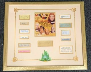 The Wizard Of Oz Multi - Signed Display Framed 27x31 Judy Garland Psa/dna Loa