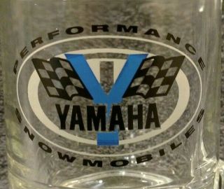 Rare Yamaha Performance Snowmobiles Advertising Handled Glass Beer Mug Cup