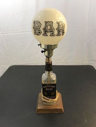 C1 Kentucky Beau Whiskey Bottle On Lamp Post & Bar Glass Globe