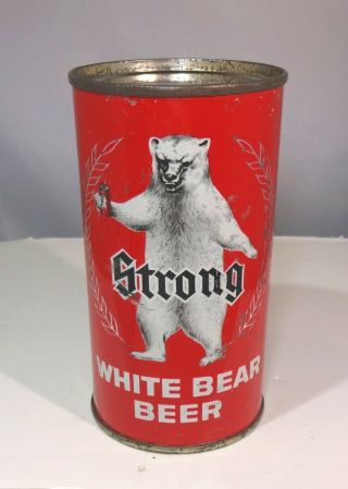 Strong White Bear Vintage Flat Top Beer Can Real Deal