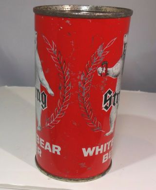 Strong White Bear Vintage Flat Top Beer Can real deal 2