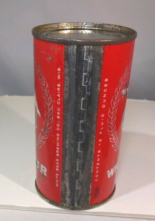 Strong White Bear Vintage Flat Top Beer Can real deal 4