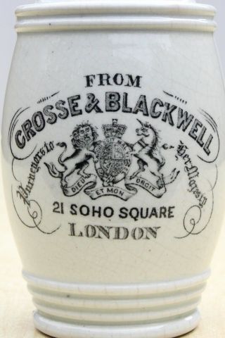 Vintage C1900s Crosse & Blackwell Soho London Fish Paste Advertising Barrel Pot
