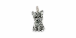 Yorkie Jewelry Sterling Silver Handmade Yorkshire Terrier Charm Yk381x - C
