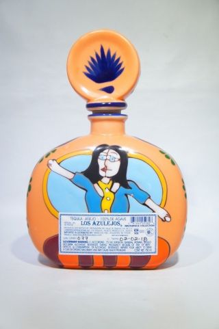 Los Azulejos Picasso Rare Tequila Bottle Anejo EMPTY with Cork Cap 750ml 2