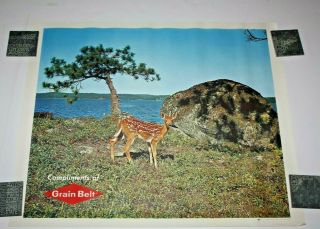 Vintage Grain Belt Beer Advertising Poster Deer Fawn Minneapolis Brewing Co 6710