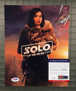 Emilia Clarke Signed 8x10 Solo A Star Wars Story Photo Beckett Bas Loa Auto