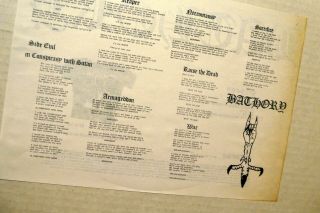 BATHORY Bathory LP - 1984 YELLOW GOAT 1st press SWEDEN Black Metal Rp643 4