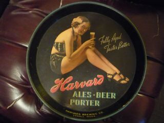 Harvard Flapper Lady Beer Tray 1930 