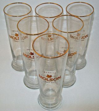 Set Of Six (6) Molson Beer Bar Pilsner Glasses 0,  4l