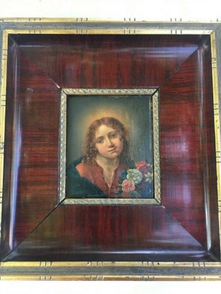 Antique Flemmish Portrait Painting,  Oil/wood 18th Century