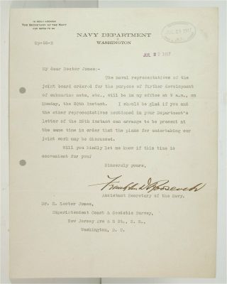 1917 President Franklin Delano Roosevelt Typed Letter Signed Tls Fdr Autograph