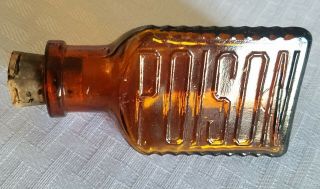 3 " Kt - 5 Amber Triangle Poison Bottle