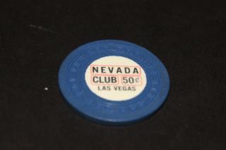 Extremely Rare Nevada Club 50 Cent Casino Chip Las Vegas Rated Q