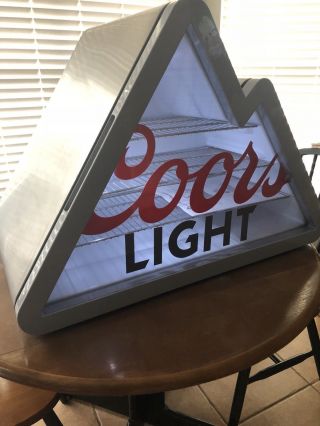 Coors Light Mountain Shaped Stainless Steel Mini Fridge Cooler With Led Light