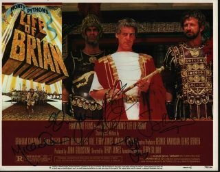 Monty Python Hand Signed Autographed 11x14 " Lobby Card W/coa - Signed By 5