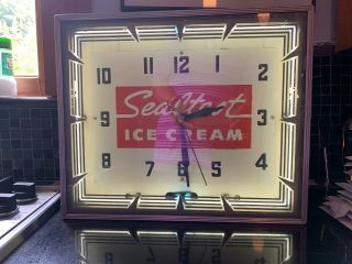 Sealtest Ice Cream Neon Clock From The 1950s