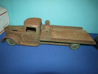 Vintage Structo? Flat Bed Rollback Truck Car Hauler Pressed Steel Toy Project