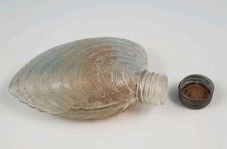 Rare Antique Figural CLAM SHELL WHISKEY FLASK CAP Foust Distillery Glen Rock PA 3