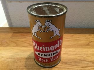 Rheingold Bock Beer (123 - 17) Empty Flat Top Beer Can By Liebmann,  Orange,  Nj