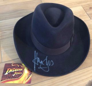 Harrison Ford Signed Indiana Jones Fedora Hat Autograph Star Wars Legend