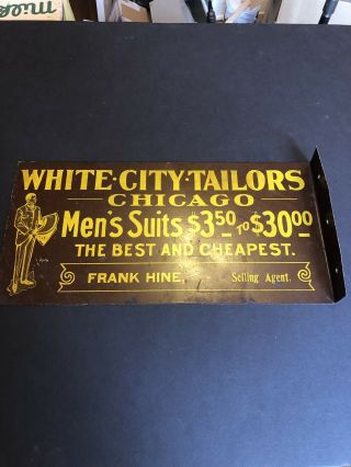 White City Tailors Chicago,  Metal Flange,  2 - Sided Advertising Sign
