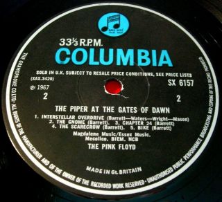 Pink Floyd Piper At The Gates Of Dawn LP UK ORIG ' 67 MONO 1st Press SX 6157 VINYL 6
