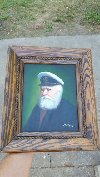 Vintage,  David Pelbam Painting,  Sea Captain Oil On Canvas Authenticated