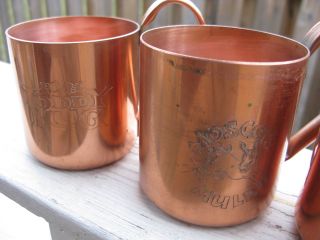 Vintage copper mugs - 3 Moscow Mule & one rare Toddy Mug - solid copper 4