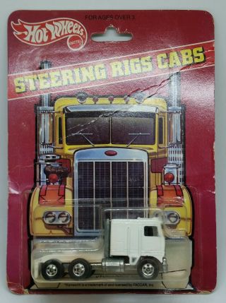 1982 Vintage Hot Wheels Steering Rigs White Kenworth Truck On Card Bw