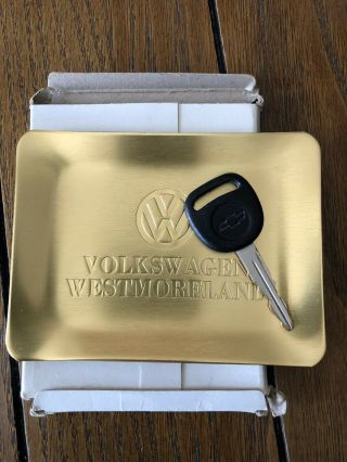 Volkswagon Westmoreland Coin Key Tray Gold Brushed With Vw Logo