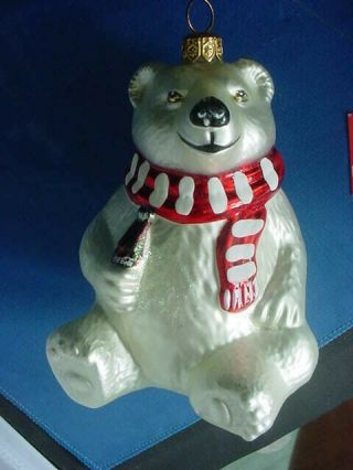Kurt Adler Coca Cola Polar Bear Ornament 1996 Glass Polonaise Vintage Orig Box 3