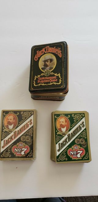 Vintage Jack Daniels Gentlemens Playing Cards And Tin