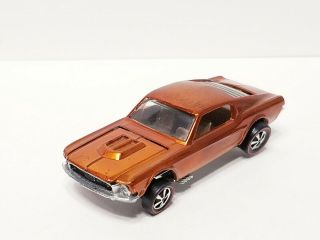 Restored Hot Wheels Redline Custom Mustang Orange With Louvered Rear Window