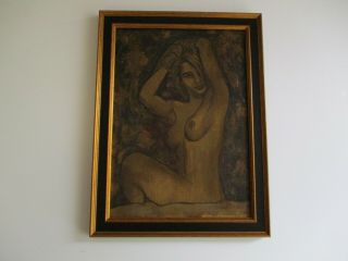Vintage Modernist Painting Nudes Nude Women Woman Female Model 1960 